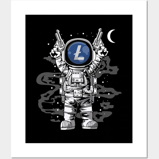 Astronaut Litecoin Lite Coin LTC To The Moon Crypto Token Cryptocurrency Wallet Birthday Gift For Men Women Kids Wall Art by Thingking About